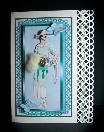 Aqua Framed Lovely by Cynthia Massey