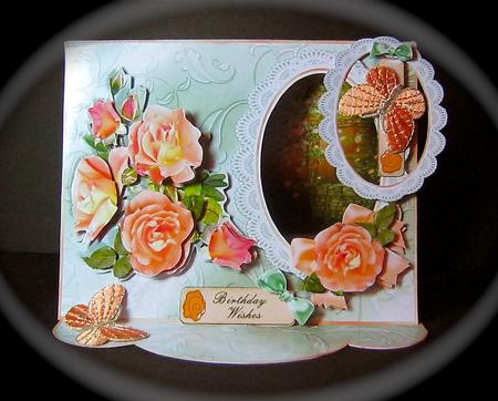 C-thru Easel 3D Card Kit - Apricot Rose Garden by Cynthia Massey