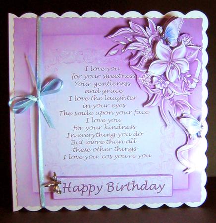 Purple Floral Swag Card - Mothers Day or Birthday by Cynthia Massey