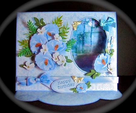 C-thru Easel 3D Card Kit - Blue Camellia Garden by Cynthia Massey
