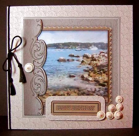 Rugged Coastline 8in x 8in Decoupage by Cynthia Massey