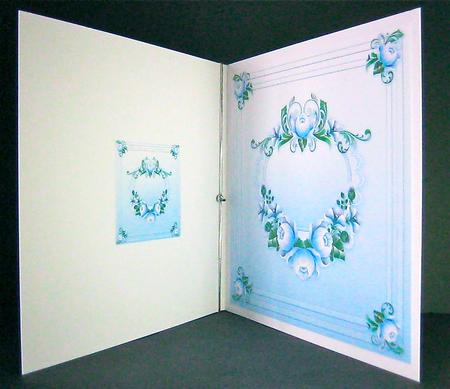 Blue Peonies on a Fabric Background - 8in x 8in Insert Plate by Cynthia Massey