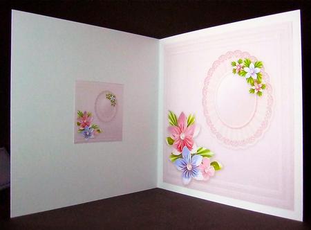 Birthday Pink and Lilac Paper Flowers - 8in x 8in Insert Pla by Cynthia Massey