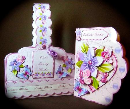 Origami Flowers Scallop Card and Envelope Bag Kit by Cynthia Massey