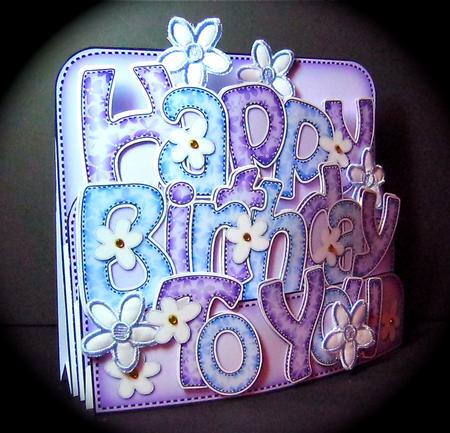 3D Birthday Flowers Pop Out Word Card Kit by Cynthia Massey