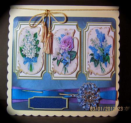 Vintage Floral in Bleu by Cynthia Massey