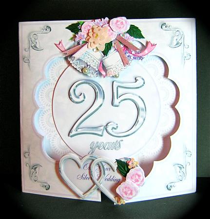 Open Front Card Kit - Silver Wedding by Cynthia Massey