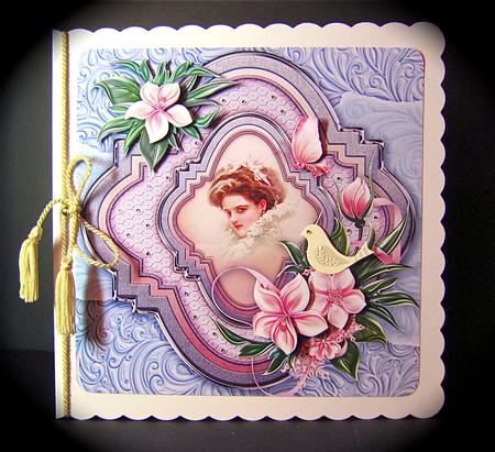 Vintage Lady in a Pretty Frame - 8in x 8in Decoupage by Cynthia Massey