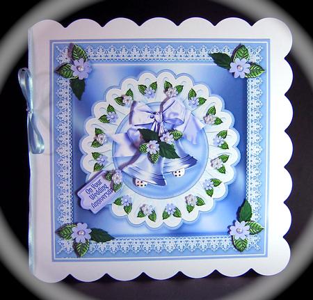 Wedding Bells and Lace Decoupage - 8in x 8in Decoupage by Cynthia Massey