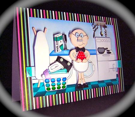 3D Berts Black Tie Animated Moveable Decoupage Card Kit by Cynthia Massey