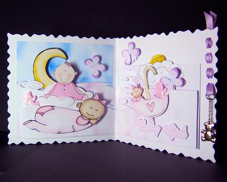 Its a Girl Triple Layer Popout Card by Cynthia Massey