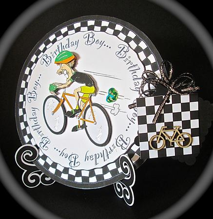 Birthday Boy - Bike Racer - Plate Card by Cynthia Massey