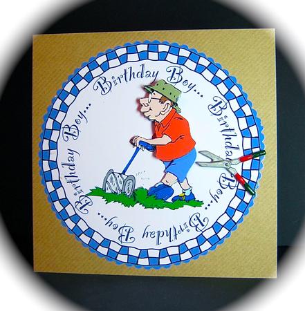 Birthday Boy - Gardener-plate Card by Cynthia Massey