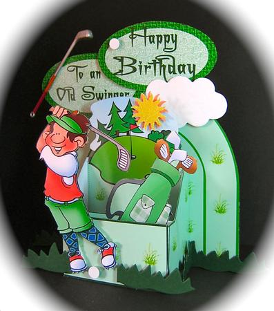 3D Box Golfer Man by Cynthia Massey