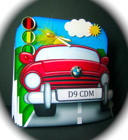 3D Sports Car Transport Pop Out Card Kit by Cynthia Massey