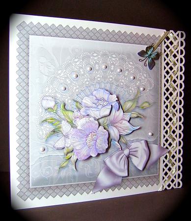 Shabby Chic Anemones - 8in x 8in Decoupage by Cynthia Massey