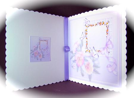 Lilac Pretty Frame of Pansies and Butterflies 8x8 Insert Pla by Cynthia Massey