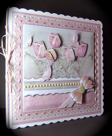 Shabby Chic Tulips - 8in x 8in Decoupage by Cynthia Massey