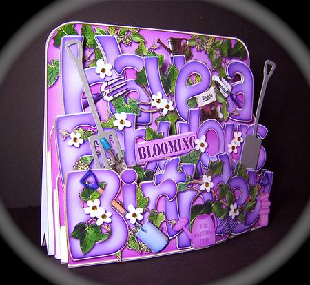 3D Birthday Gardening Pop Out Word Card Kit by Cynthia Massey