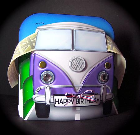 3D Camper Van Transport Pop Out Card Kit by Cynthia Massey
