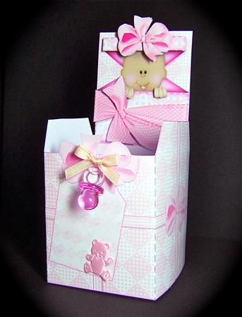 Baby Girl Party Favour Place Setting Gift Box by Cynthia Massey