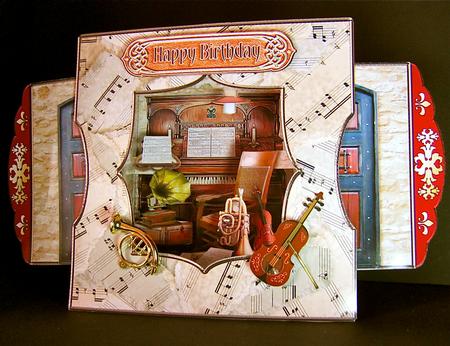 3D Room with a View - Vintage Music Room by Cynthia Massey