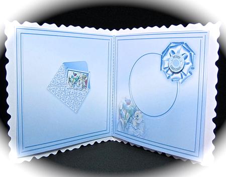 Christmas Robin and Cute Bunny - 5in x 5in Insert by Cynthia Massey