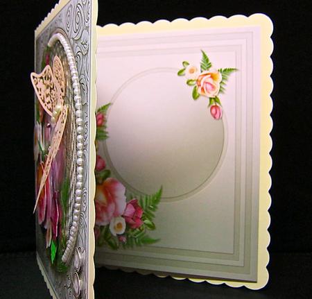 Roses on a Champagne Gold Frame - 8in x 8in Insert Plate by Cynthia Massey