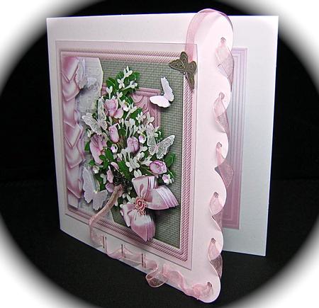 Sweet Pink Roses and Butterflies 5in x 5in Decoupage Kit by Cynthia Massey