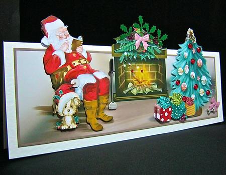 Santas Christmas Over the Top Large Card by Cynthia Massey