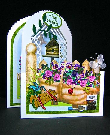 Garden Trug Cutaway Birthday by Cynthia Massey