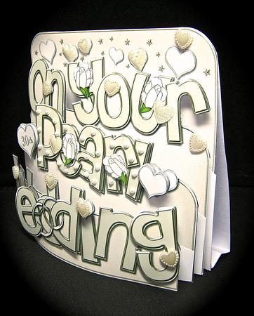 3D Pearl Wedding with Roses Pop Out Word Card Kit by Cynthia Massey