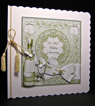 Wedding Anniversary Champagne Card Topper by Cynthia Massey