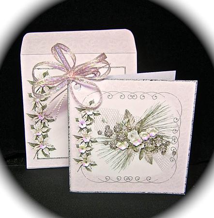 Frosty Flowers Christmas Mini Card and Envelope by Cynthia Massey