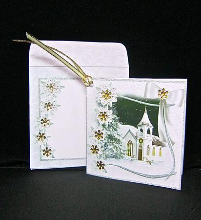 Silent Night Cream - Mini Card and Envelope by Cynthia Massey