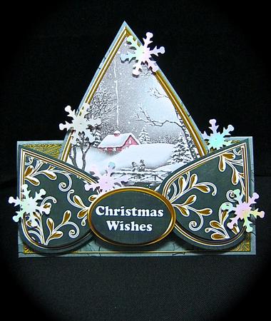 Winter Walk Black Christmas Wishes Teardrop Trio Kit by Cynthia Massey