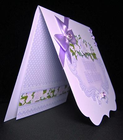 Sentiment Panels Happy Birthday Matching Lilac Background by Cynthia Massey