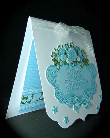 Sentiment Panels Happy Birthday Matching Teal Background by Cynthia Massey