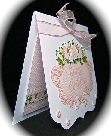 Sentiment Panels Happy Birthday Matching Peach Background by Cynthia Massey