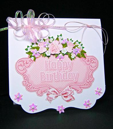 Sentiment Panels Happy Birthday Pink and Gold by Cynthia Massey