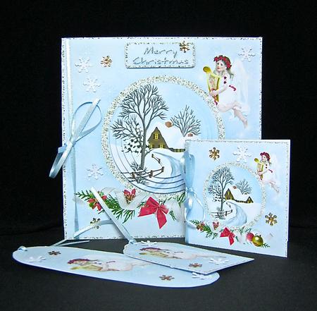 Cottage in the Snow Square Card Kit by Cynthia Massey