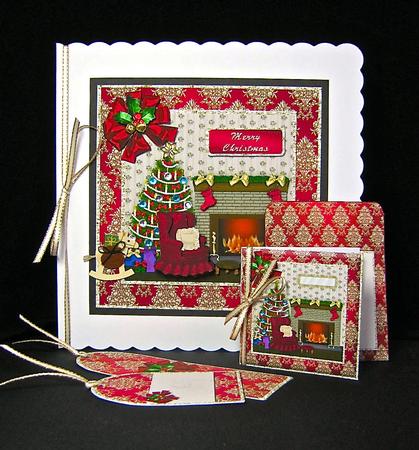 Home for Christmas Square Card Kit by Cynthia Massey