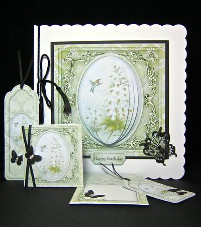 Hummingbird Cameo Square Card Kit by Cynthia Massey