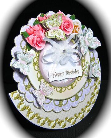 5 Butterflies & Roses Various Occasions Wobble Card 4 by Cynthia Massey