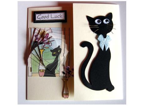 Deco Little Black Cat by Cynthia Massey