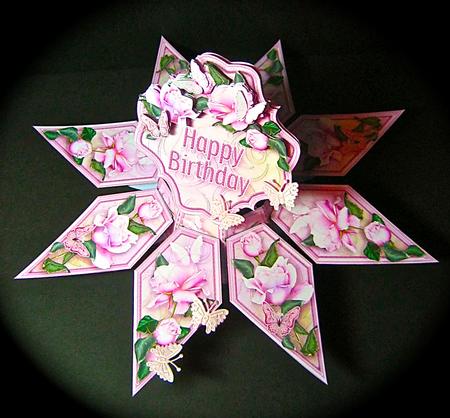 Floral Surprise Card Kit Pink Roses & Butterflies by Cynthia Massey