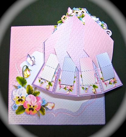 Floral Surprise Lilac and Pink Pansies Matching Backing Pape by Cynthia Massey