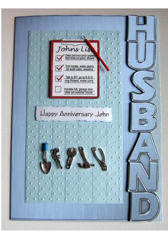 5 x 7 Elegant Metallic Husband Shaped Card by Cynthia Massey