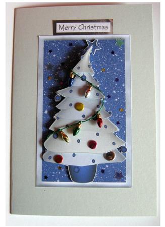Modern Christmas Tree Decoupage by Cynthia Massey