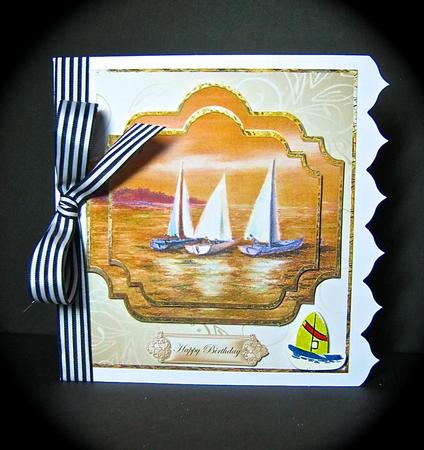 Sailing at Sunset Card Front by Cynthia Massey